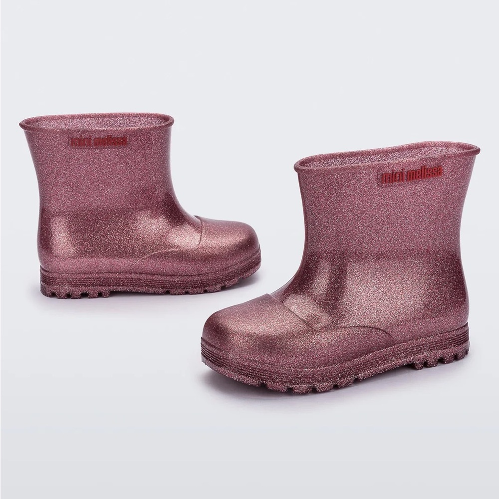 Mini Melissa Sparkle Pink Boots